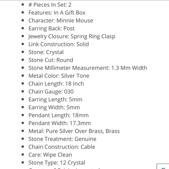 NWT❣️Disney Minnie Mouse Jewelry Set - Picture 3 of 3